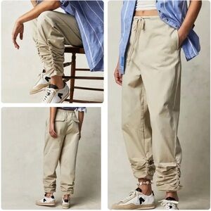Free People drawstring cotton parachute pants sz  XS coral 🪸